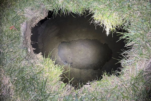 Grandmother falls into sinkhole